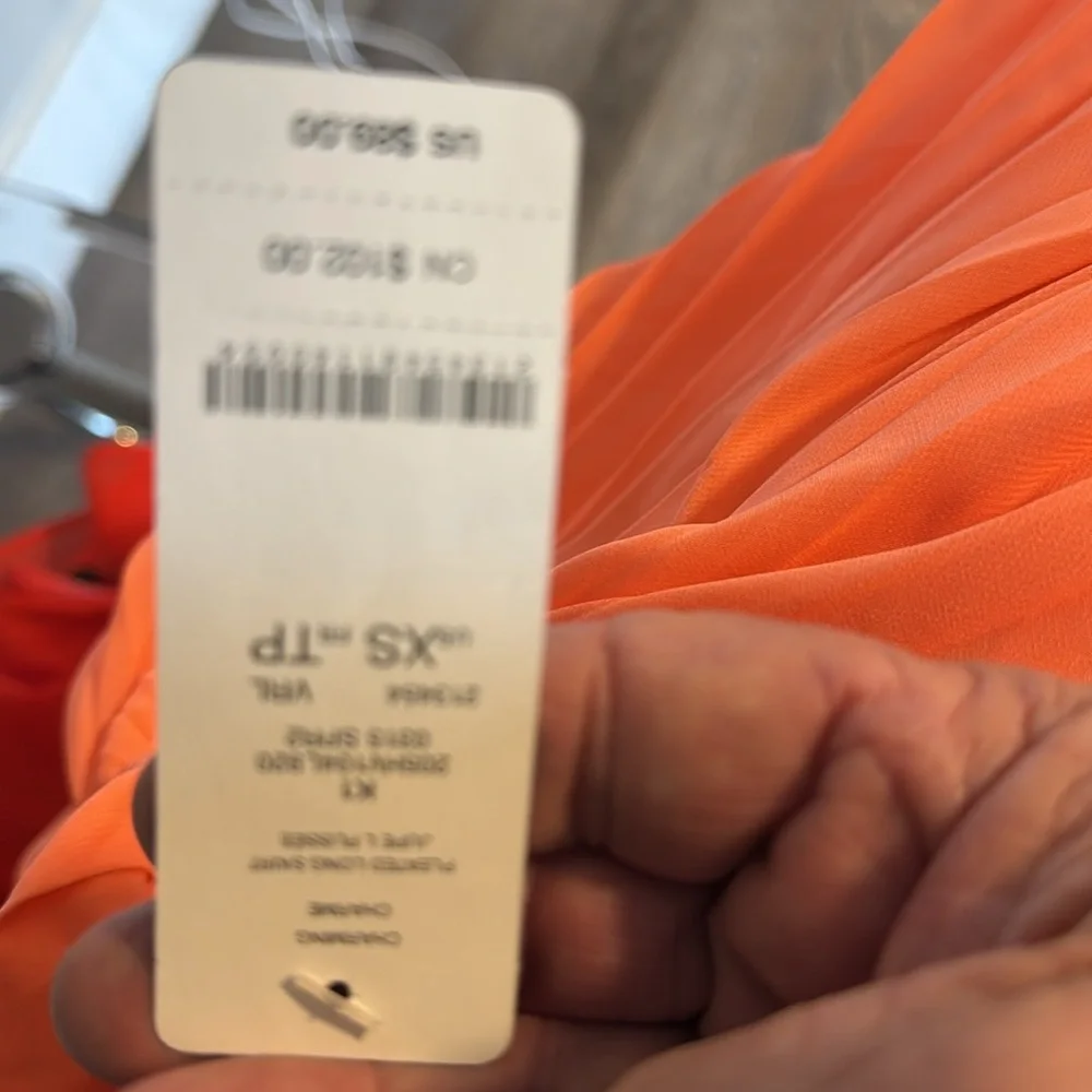 Elegant Orange Pleated Skirt by Bebe - Picture 3 of 3